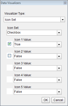 Icon Set Data Visualizer dialog