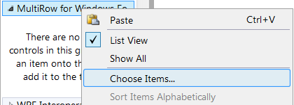 Add item in tab.