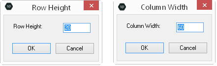 Row Height Dialog in Spread Designer