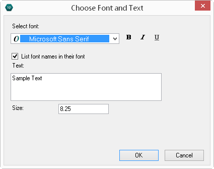 Spread Designer Text Shape Properties Dialog