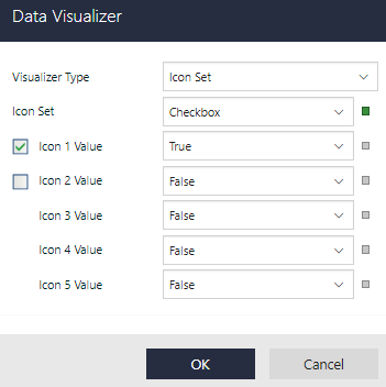 Icon Set Data Visualizer dialog