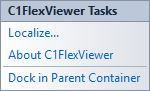 C1FlexViewer Tasks Menu