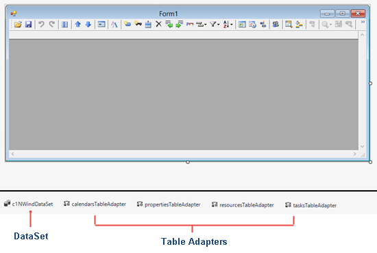 Table adapters appearing on designer