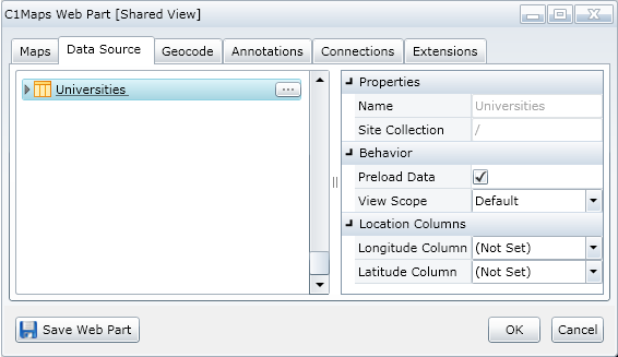 Using The C1Maps Web Part