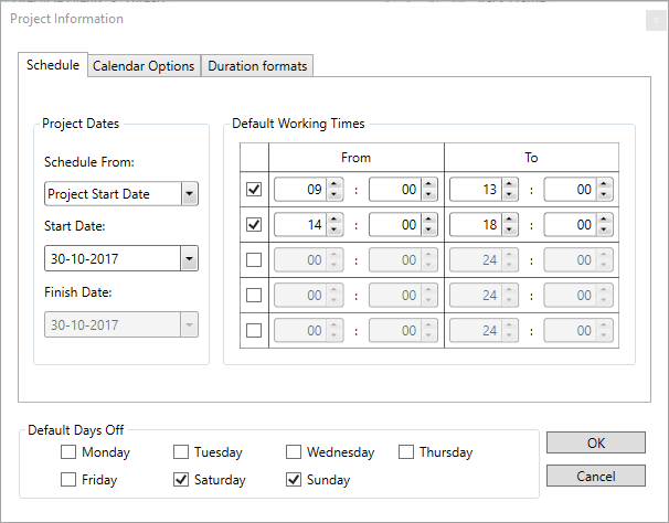 schedule tab