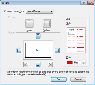 Normal Border selected from Border UI Type editor