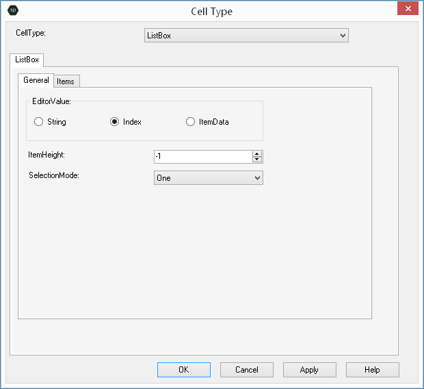Spread Designer Cell Type Dialog Image Tab