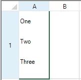 List box with three text-only choices