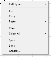 Context Menu for Range of Cells in Spread Designer
