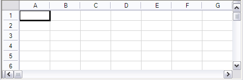 default appearance of the spreadsheet component