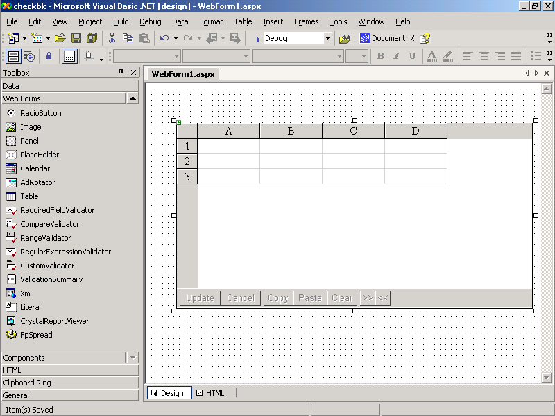 Web Form with FpSpread Control